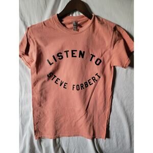 Listen to Steve Forbert  band   t shirt size   small salmon  pink